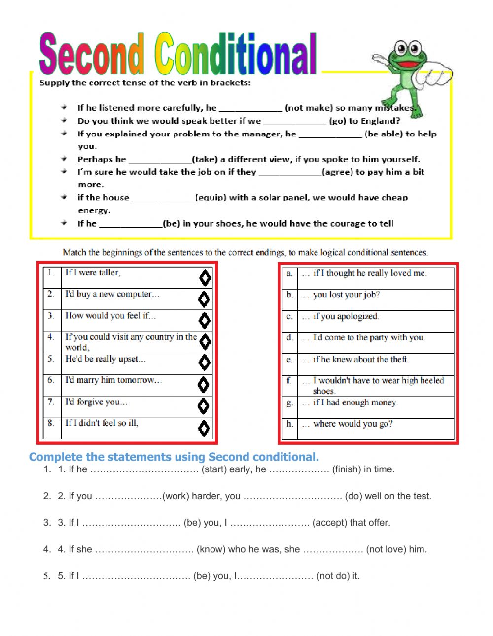 Conditional Sentences Worksheets Pdf Zoomaclear